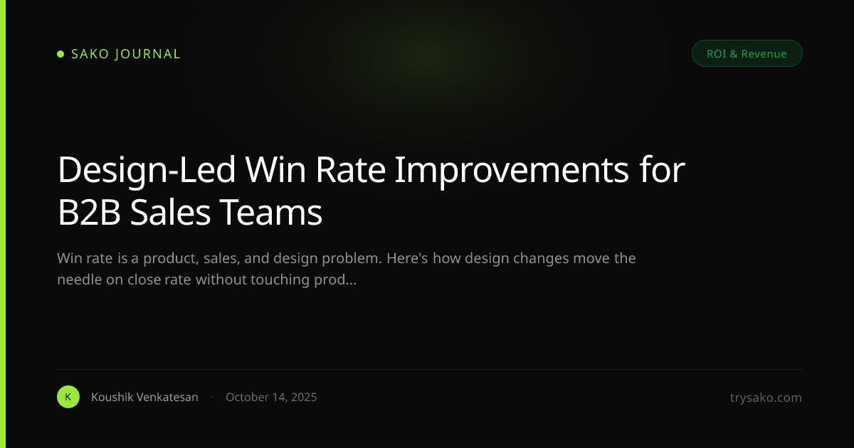 Design-Led Win Rate Improvements for B2B Sales Teams | Sako