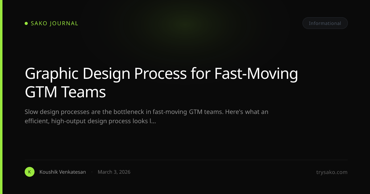 Graphic Design Process for Fast-Moving GTM Teams | Sako